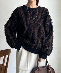 Chez toi | シャギーフリンジニットプルオーバー(ニット/セーター)