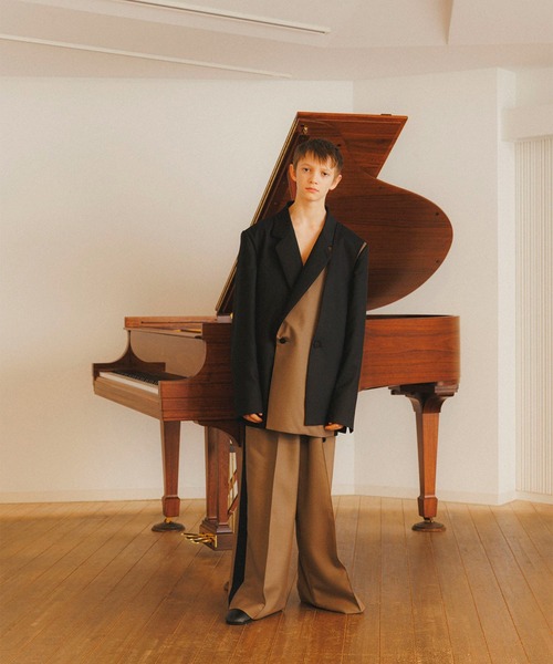 ETHOSENS(エトセンス)の「【ETHOSENS/エトセンス】Flannel squeeze slacks(スラックス・メンズ・ブラック・1/2)」の5枚目の写真