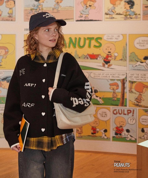 PEANUTS（ピーナッツ）の「MILKFED. × PEANUTS KNIT CARDIGAN（カーディガン/ボレロ・レディース・オフホワイト/ブラック・ONE SIZE）」の7枚目の写真