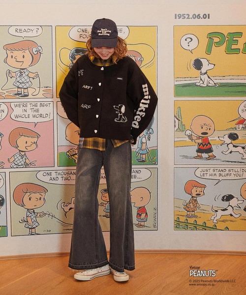 PEANUTS（ピーナッツ）の「MILKFED. × PEANUTS KNIT CARDIGAN（カーディガン/ボレロ・レディース・オフホワイト/ブラック・ONE SIZE）」の9枚目の写真
