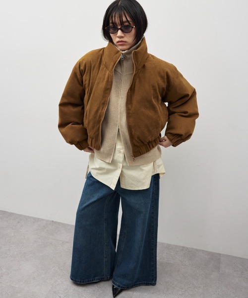 HANNE ショートパディングブルゾン　ブラウン ショートパディングブルゾン（ブルゾン）｜HANNE（アン）の