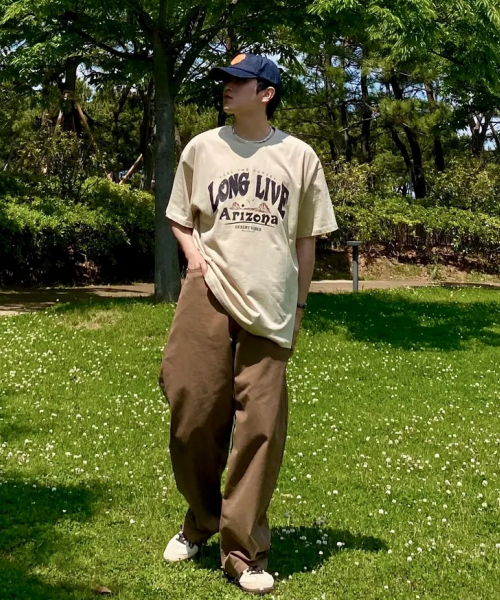 AGOD（エージーオーディー）の「アリゾナキャンピングレタリング半袖Tシャツ[ライトベージュ]（Tシャツ/カットソー・レディース・その他・SMALL/MEDIUM/LARGE）」の9枚目の写真