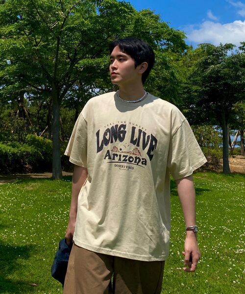 AGOD（エージーオーディー）の「アリゾナキャンピングレタリング半袖Tシャツ[ライトベージュ]（Tシャツ/カットソー・レディース・その他・SMALL/MEDIUM/LARGE）」の10枚目の写真