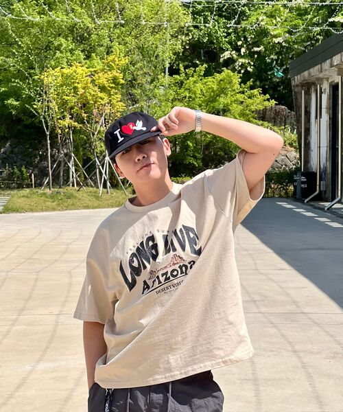 AGOD（エージーオーディー）の「アリゾナキャンピングレタリング半袖Tシャツ[ライトベージュ]（Tシャツ/カットソー・レディース・その他・SMALL/MEDIUM/LARGE）」の11枚目の写真