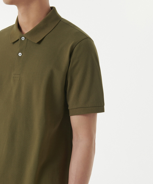 MUSINSA STANDARD（ムシンサスタンダード）の「ベーシックピケポロシャツ[オリーブ]（ポロシャツ・メンズ・その他・XX-LARGE/LARGE/MEDIUM/SMALL/X-LARGE）」の5枚目の写真