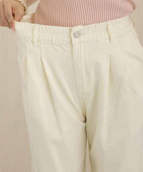 セール】裾フリル フロント タック イージー ワイド パンツ（その他