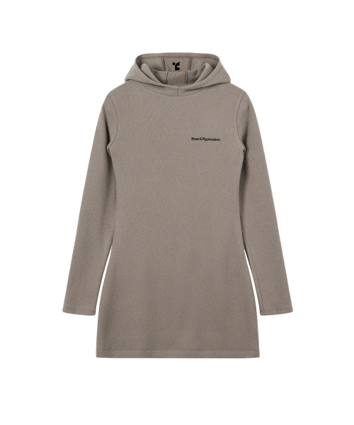 Rest&Recreation(レストアンドレクリエーション)の「HAIRY HOOD KNIT DRESS - BEIGE(ワンピース・レディース・その他・ONE)」の1枚目の写真