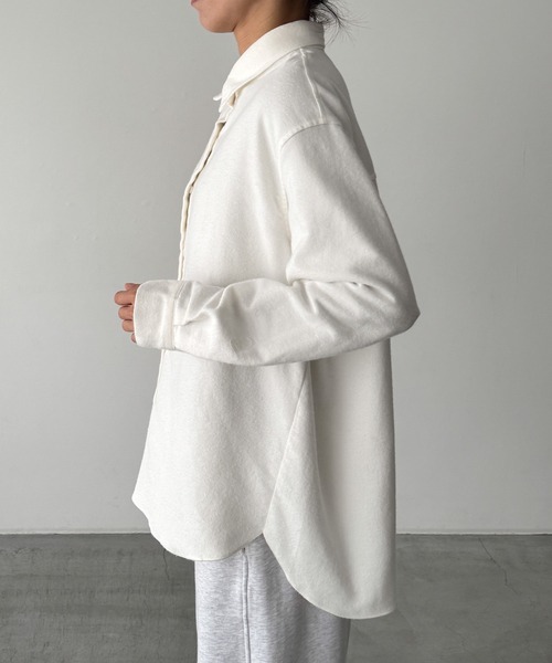 CANAL JEAN（キャナルジーン）の「El mar　コットンネルシャツ（シャツ/ブラウス・レディース・ホワイト/ベージュ・ONE SIZE）」の4枚目の写真