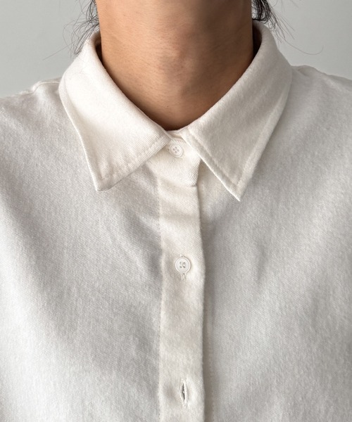 CANAL JEAN（キャナルジーン）の「El mar　コットンネルシャツ（シャツ/ブラウス・レディース・ホワイト/ベージュ・ONE SIZE）」の6枚目の写真