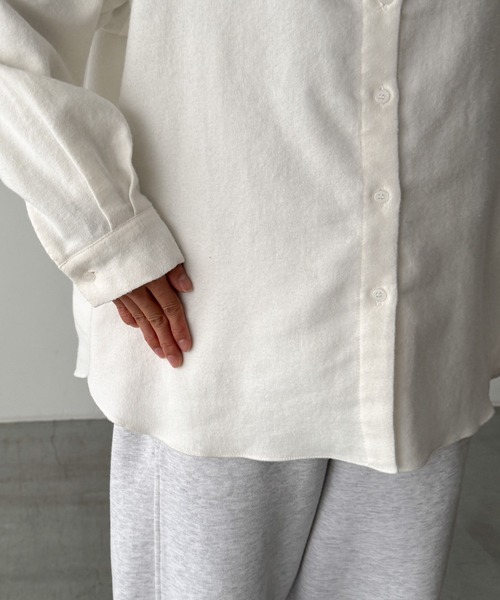 CANAL JEAN（キャナルジーン）の「El mar　コットンネルシャツ（シャツ/ブラウス・レディース・ホワイト/ベージュ・ONE SIZE）」の7枚目の写真