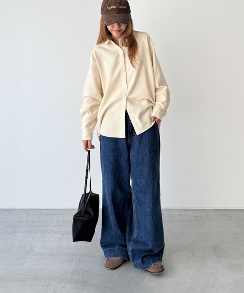 CANAL JEAN（キャナルジーン）の「El mar　コットンネルシャツ（シャツ/ブラウス・レディース・ホワイト/ベージュ・ONE SIZE）」の14枚目の写真