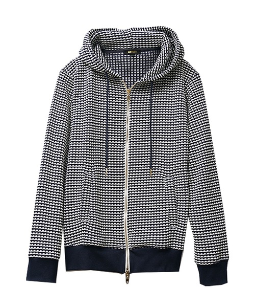 SOMEDIFF(サムディフ)の「【SOEMDIFF】ワッフルフルジップパーカー メンズ スウェット ホワイト ネイビー ブラック 春服 冬服(パーカー・メンズ・ホワイト×ネイビー/ホワイト/ブラック・M/L/XL)」の11枚目の写真