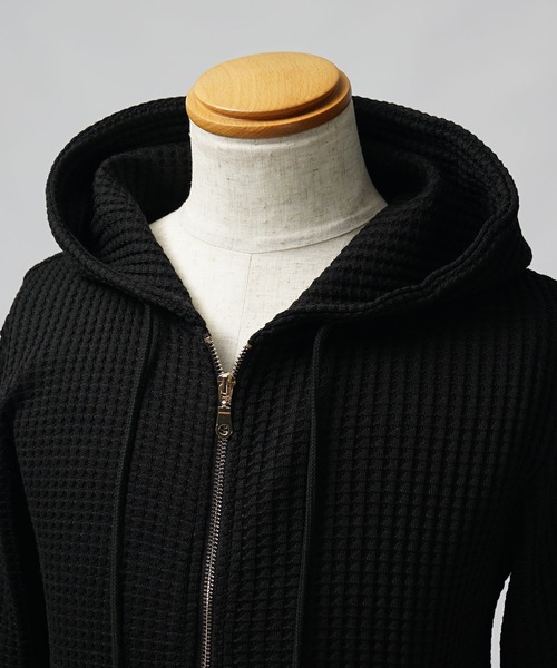 SOMEDIFF(サムディフ)の「【SOEMDIFF】ワッフルフルジップパーカー メンズ スウェット ホワイト ネイビー ブラック 春服 冬服(パーカー・メンズ・ホワイト×ネイビー/ホワイト/ブラック・M/L/XL)」の16枚目の写真