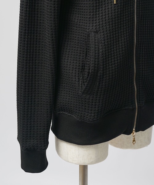 SOMEDIFF(サムディフ)の「【SOEMDIFF】ワッフルフルジップパーカー メンズ スウェット ホワイト ネイビー ブラック 春服 冬服(パーカー・メンズ・ホワイト×ネイビー/ホワイト/ブラック・M/L/XL)」の17枚目の写真