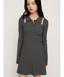 COLLARED CABLE KNIT S/OP カラード ケーブルニット ショートワンピース 秋服 冬服