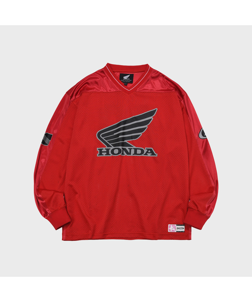 PHYPS MOTORCYCLE(フィップスモーターサイクル)の「Original Wing logo Mesh Long Sleeve Red(Tシャツ/カットソー・レディース・その他・SMALL/MEDIUM/LARGE/X-LARGE)」の1枚目の写真