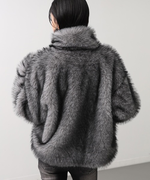 ANAP（アナップ）の「ダブルジップ ミックスファー ブルゾン（ブルゾン・レディース・ブラウン/グレー/ベージュ・F）」の14枚目の写真