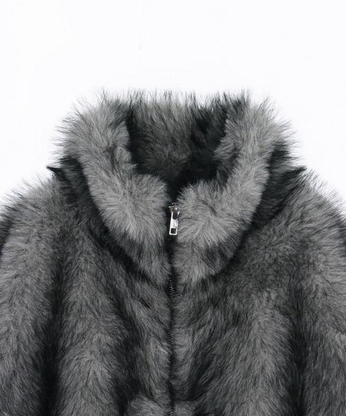 ANAP（アナップ）の「ダブルジップ ミックスファー ブルゾン（ブルゾン・レディース・ブラウン/グレー/ベージュ・F）」の13枚目の写真