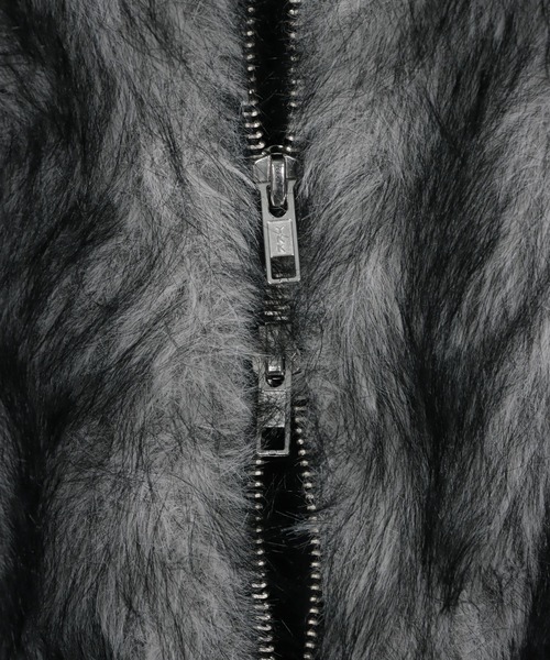 ANAP（アナップ）の「ダブルジップ ミックスファー ブルゾン（ブルゾン・レディース・ブラウン/グレー/ベージュ・F）」の5枚目の写真