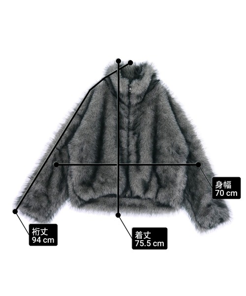 ANAP（アナップ）の「ダブルジップ ミックスファー ブルゾン（ブルゾン・レディース・ブラウン/グレー/ベージュ・F）」の7枚目の写真