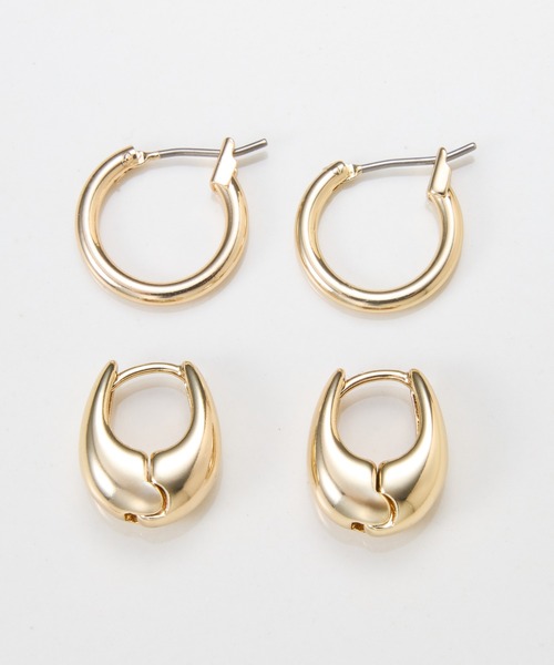 PAPILLONNER（パピヨネ）の「フープピアス/2点セット（ピアス（両耳用）・レディース・シルバー/ゴールド・FREE）」の14枚目の写真