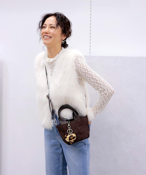 andrea cardone(アンドレアカルドネ)の「2wayショルダーミニメッシュトート【アンドレアカルドネ/andrea cardone 】(トートバッグ・レディース・ブラウン・FREE)」の6枚目の写真