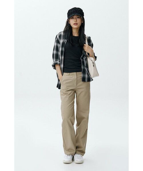 ACOVER(オコボ)の「タータンポケットチェックシャツオーバーサイズ3カラー(シャツ/ブラウス・レディース・ブラック/ネイビー/ベージュ・FREE)」の13枚目の写真