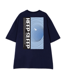 [オーバーサイズ]キップスリップ 13番手 綿 ラウンドネック 半袖Tシャツ_ネイビー