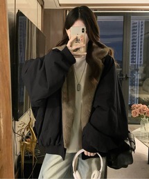 LUCPY（ラクピー）の「裏ボアブルゾン（ブルゾン・レディース）」