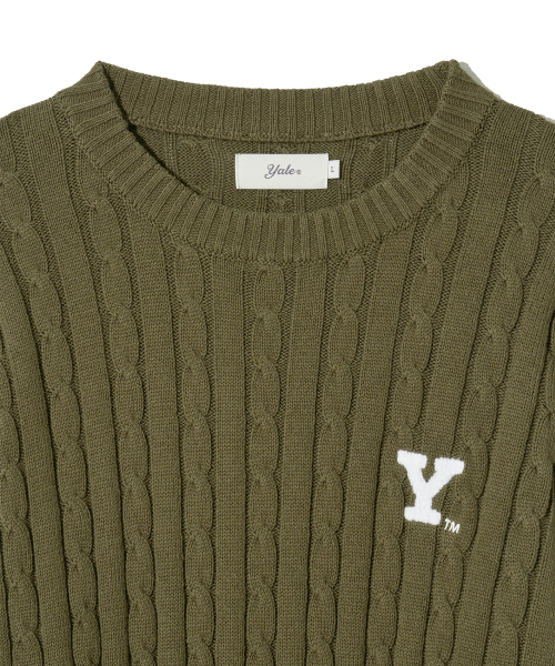 YALE(イェール)の「Yロゴケーブルラウンドニットカーキ(ニット/セーター・レディース・その他・SMALL/MEDIUM/LARGE/X-LARGE)」の3枚目の写真