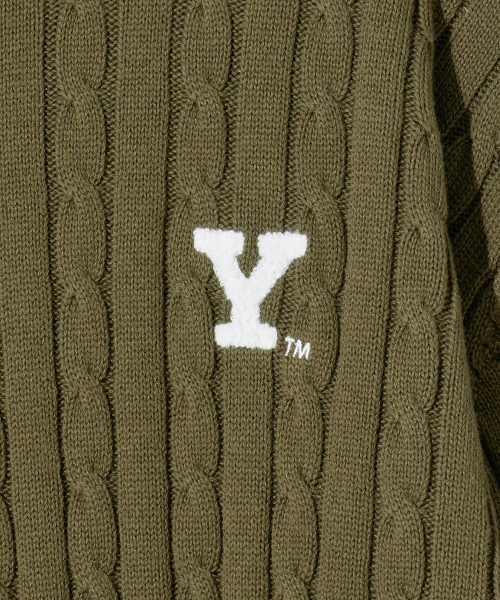 YALE(イェール)の「Yロゴケーブルラウンドニットカーキ(ニット/セーター・レディース・その他・SMALL/MEDIUM/LARGE/X-LARGE)」の4枚目の写真