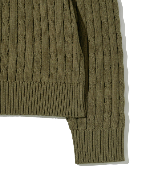 YALE(イェール)の「Yロゴケーブルラウンドニットカーキ(ニット/セーター・レディース・その他・SMALL/MEDIUM/LARGE/X-LARGE)」の5枚目の写真