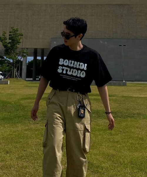 bounDary（バウンダリー）の「ソフトコットンオーバーフィットバウンディスタジオバンパルティ[ブラック]（Tシャツ/カットソー・メンズ・その他・MEDIUM/LARGE/X-LARGE）」の2枚目の写真