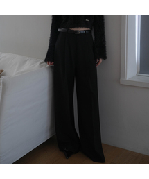 Wool Wide Slacks [Black]