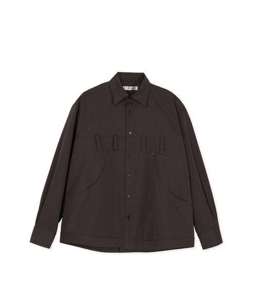 SYNQIA(シンキア)の「インバーテッドプリーツユーティリティシャツグレー(シャツ/ブラウス・メンズ・その他・MEDIUM/LARGE)」の1枚目の写真