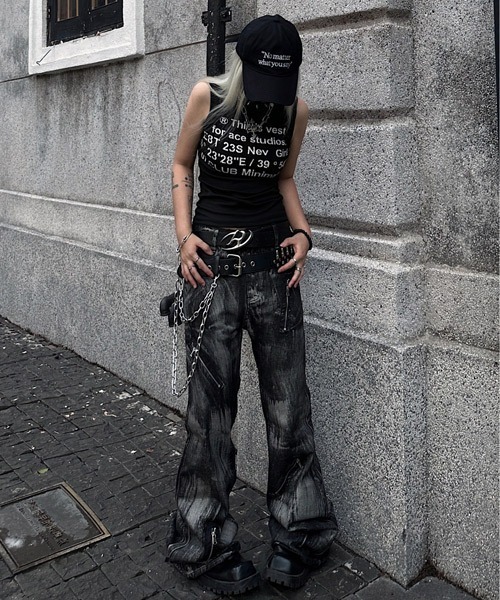 Ressaca(レサーカ)の「ジップデザインフレアデニムパンツ(デニムパンツ・メンズ・ブラック・XL/M/L)」の3枚目の写真