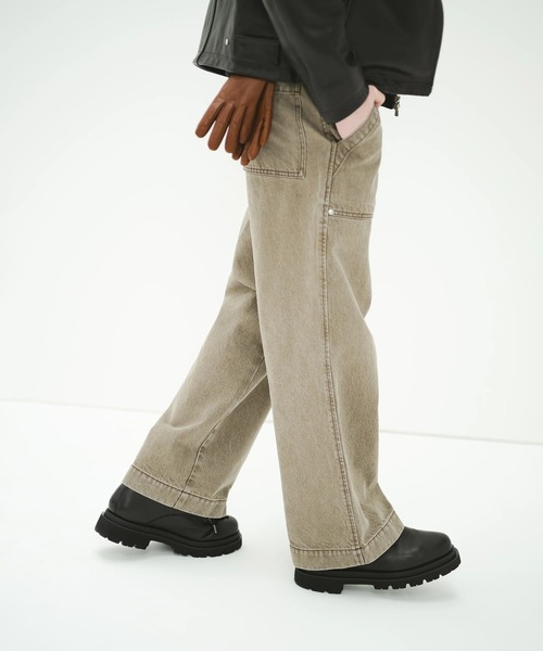 SimplyComplicated(シンプリーコンプリケイテッド)の「OLIVE DENIM BAKER PANTS(デニムパンツ・メンズ・オリーブ・1/2/3)」の1枚目の写真