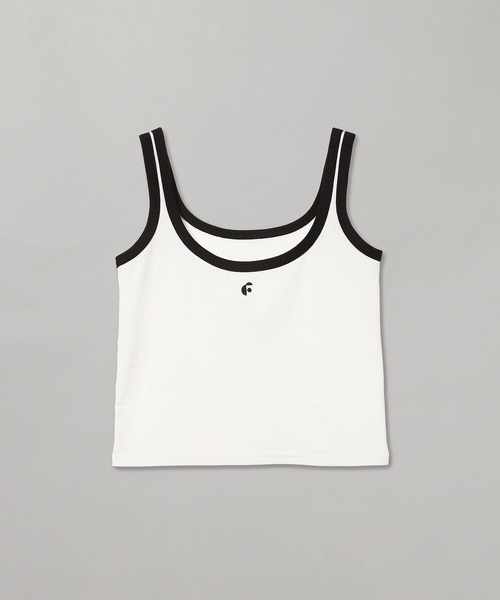 forget-me-nots(フォーゲットミーノッツ)の「RINGER TANK TOP FMN-25SS-CS-006(タンクトップ・レディース・ホワイト/ブラック・FREE)」の1枚目の写真