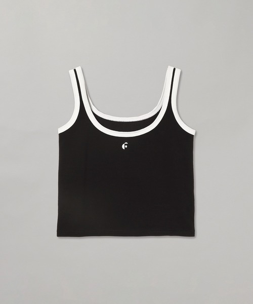 forget-me-nots(フォーゲットミーノッツ)の「RINGER TANK TOP FMN-25SS-CS-006(タンクトップ・レディース・ホワイト/ブラック・FREE)」の2枚目の写真