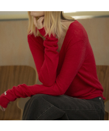Scoop-neck longsleeve alpaca knit top [KNFW04SW01]_[3color]