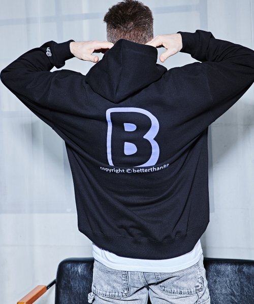 BETTERTHAN88(ベターザン88)の「4012VB ラージビロゴヘビーフードバンタブラック(パーカー・メンズ・その他・SMALL)」の1枚目の写真