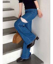 MERCURYDUO | レーストリミングカットアウトデニムパンツ(デニムパンツ)