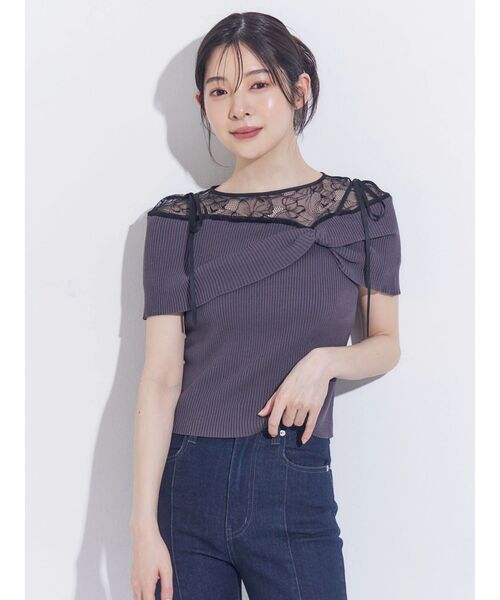 MERCURYDUO(マーキュリーデュオ)の「レーストリミングカットアウトデニムパンツ(デニムパンツ・レディース・ブルー/インディゴブルー・MEDIUM/SMALL)」の4枚目の写真