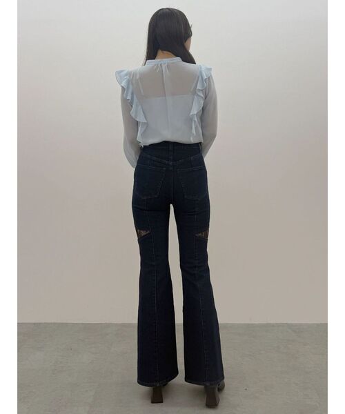 MERCURYDUO（マーキュリーデュオ）の「レーストリミングカットアウトデニムパンツ（デニムパンツ・レディース・ブルー/インディゴブルー・MEDIUM/SMALL）」の14枚目の写真