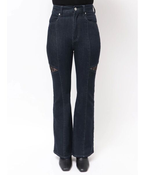 MERCURYDUO（マーキュリーデュオ）の「レーストリミングカットアウトデニムパンツ（デニムパンツ・レディース・ブルー/インディゴブルー・MEDIUM/SMALL）」の16枚目の写真