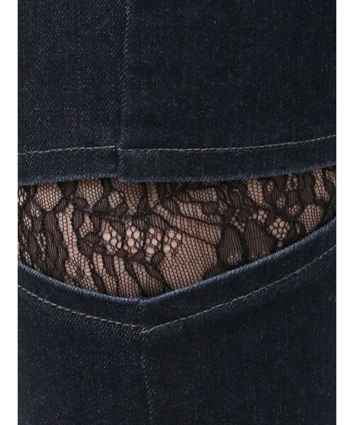 MERCURYDUO（マーキュリーデュオ）の「レーストリミングカットアウトデニムパンツ（デニムパンツ・レディース・ブルー/インディゴブルー・MEDIUM/SMALL）」の5枚目の写真