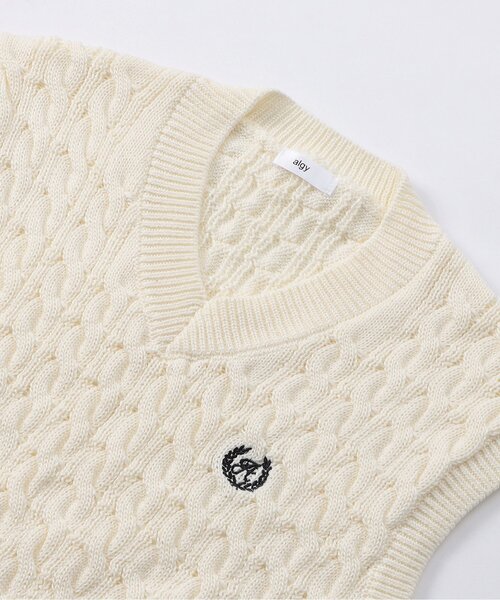 algy（アルジー）の「【セレモニー対応】透かし編みニットベスト&シャツセット（シャツ/ブラウス・キッズ・ネイビー/オフホワイト・130/140/150/160）」の15枚目の写真