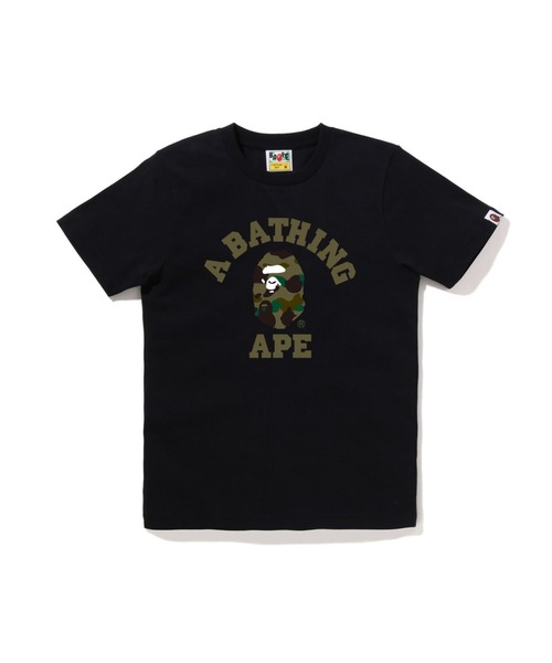 A BATHING APE(アベイシングエイプ)の「1ST CAMO COLLEGE TEE(Tシャツ/カットソー・レディース・ブラック×グリーン/ホワイト×グリーン/ホワイト×イエロー/ブラック×イエロー・X-SMALL/MEDIUM/XX-SMALL/SMALL)」の4枚目の写真