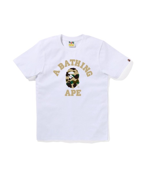 A BATHING APE(アベイシングエイプ)の「1ST CAMO COLLEGE TEE(Tシャツ/カットソー・レディース・ブラック×グリーン/ホワイト×グリーン/ホワイト×イエロー/ブラック×イエロー・X-SMALL/MEDIUM/XX-SMALL/SMALL)」の3枚目の写真