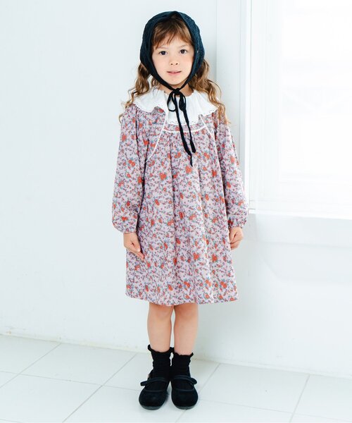 Boribon(ボリボン)の「ピエロカラーTシャツ(Tシャツ/カットソー・キッズ・ピンク/チャコール/オフホワイト・120/110/100/90/80)」の9枚目の写真